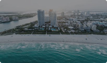 Aerial view of Miami Beach coastline